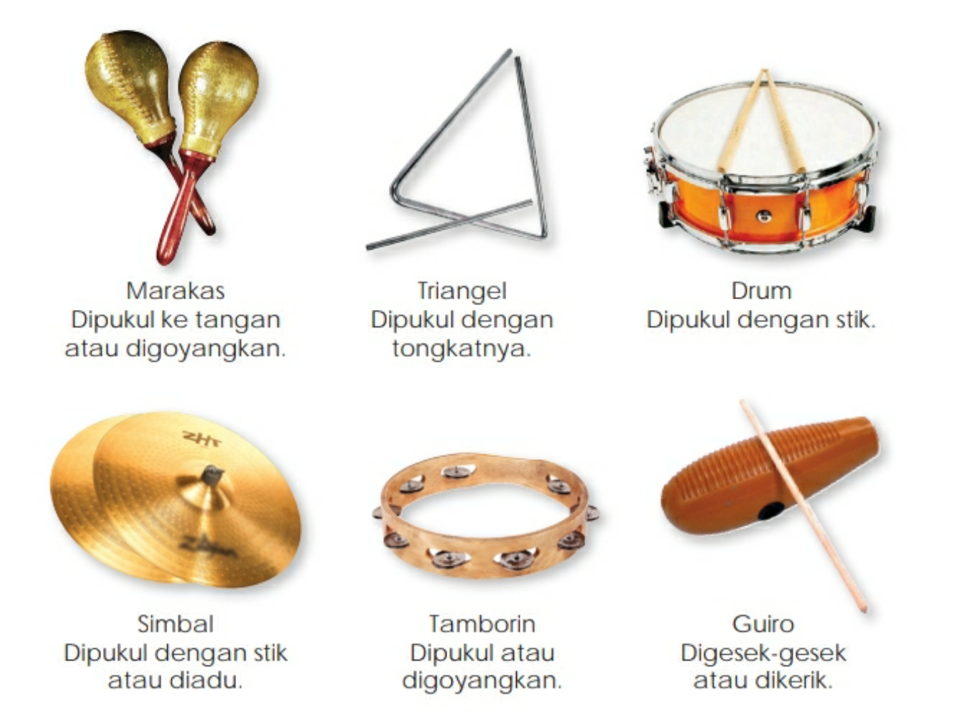 Alat musik yang tidak memiliki nada adalah alat musik