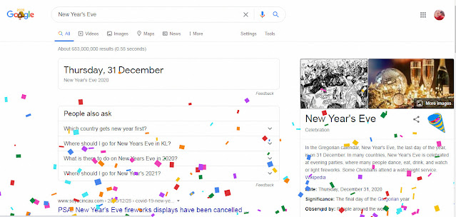 Google Doodle New Year's Eve 2020 Menyambut Tahun Baru 2021