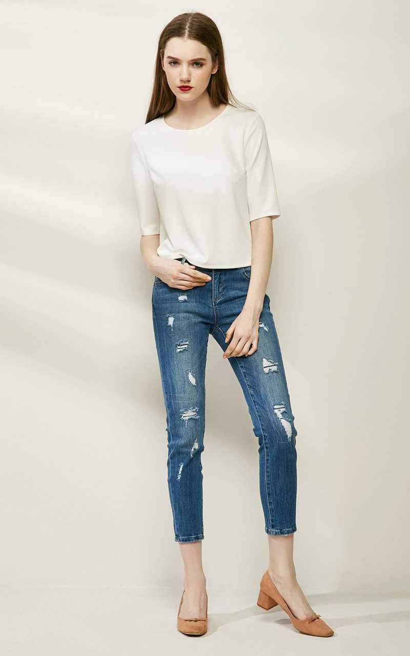 Áo thun co giãn khâu ren VERO MODA