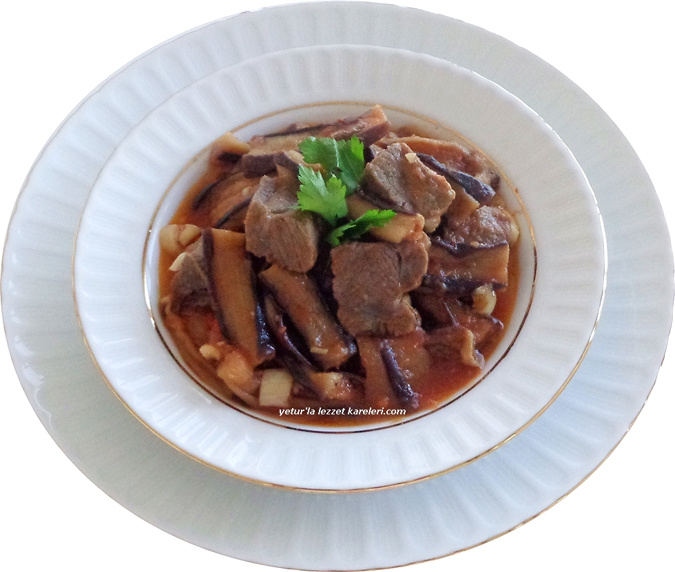 yetur�la lezzet nar ekşili etli kuru patlıcan yemeği