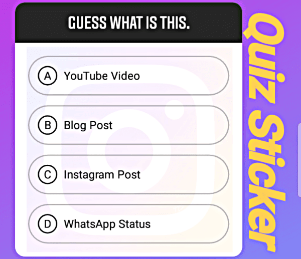 Instagram Quiz Story Sticker Proper Use.