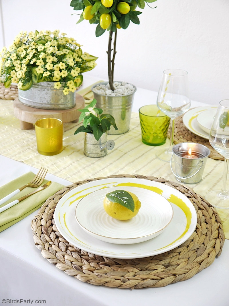 A Lemon Themed Tablescape for Summer Party Ideas Party Printables Blog