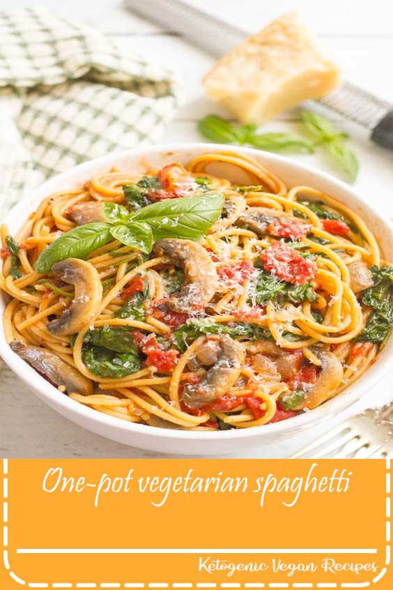 Onepot vegetarian spaghetti Plant Based Meals Vegan