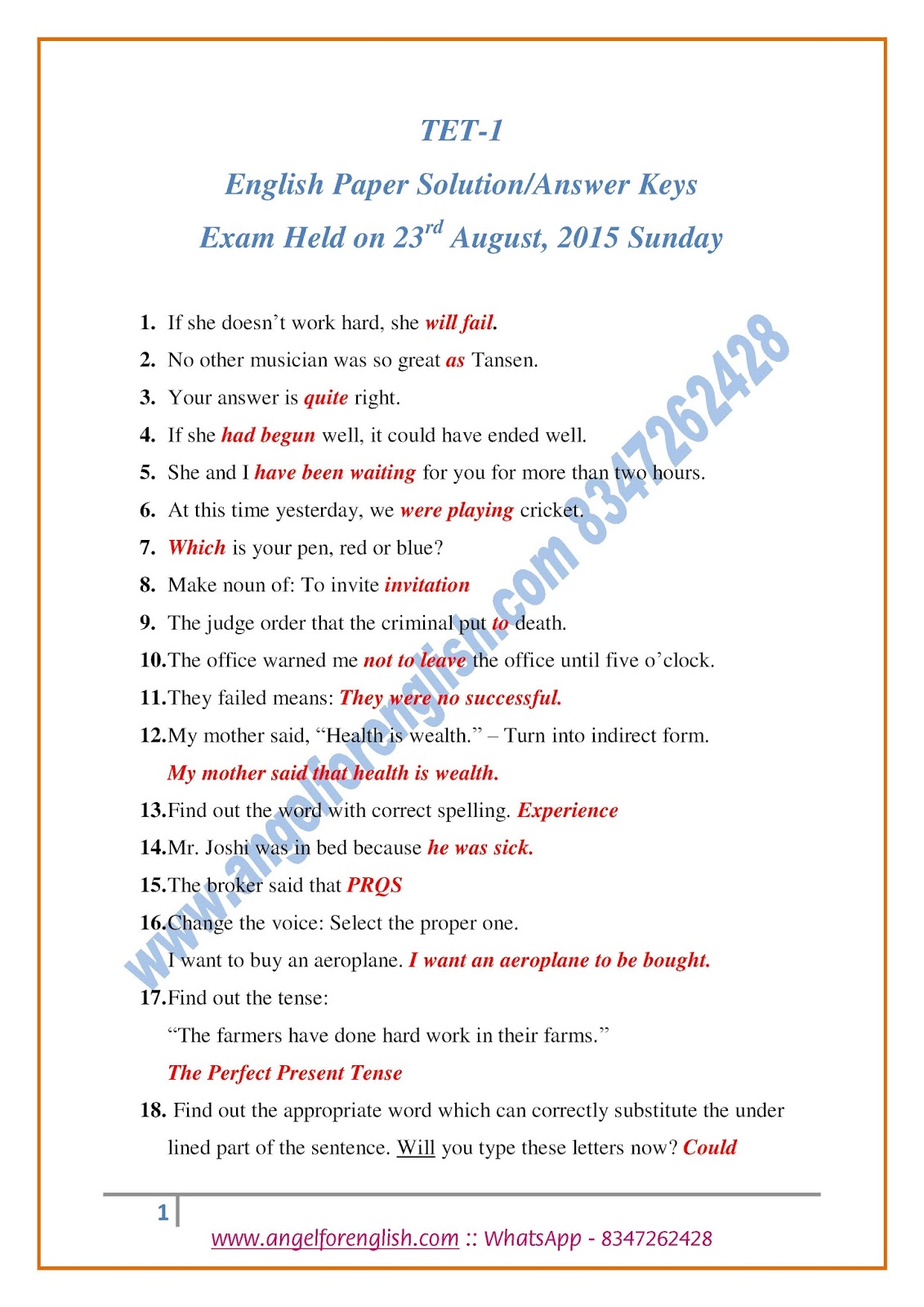 Papers for english