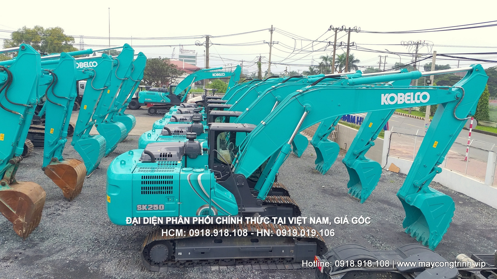 Máy xúc đào Kobelco ( Máy đào, Máy xúc ) SK250-10, gầu 1.2 m3 - 1.6 m3