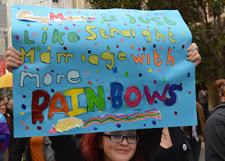 Gay marriage is like straight marriage with more RAINBOWS