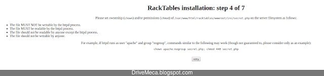 Paso 4 de instalacion de Racktables