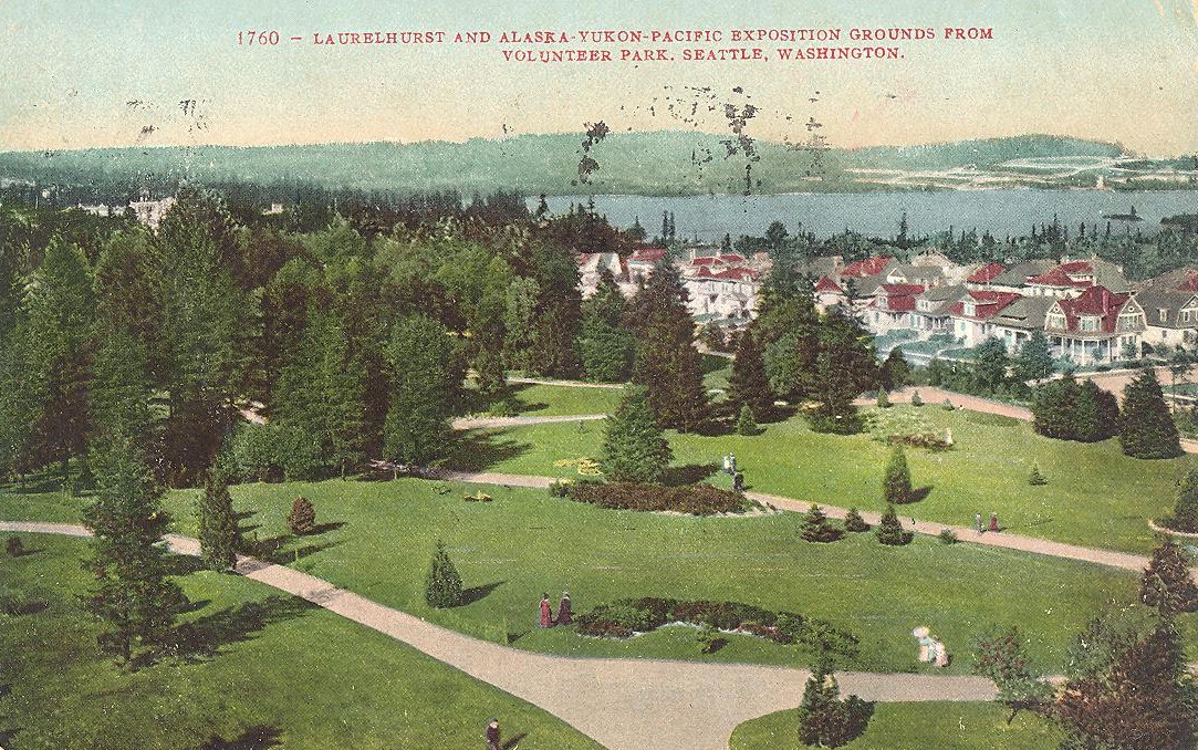 Old photos of architecture Postcard view of Seattle's Laurelhurst