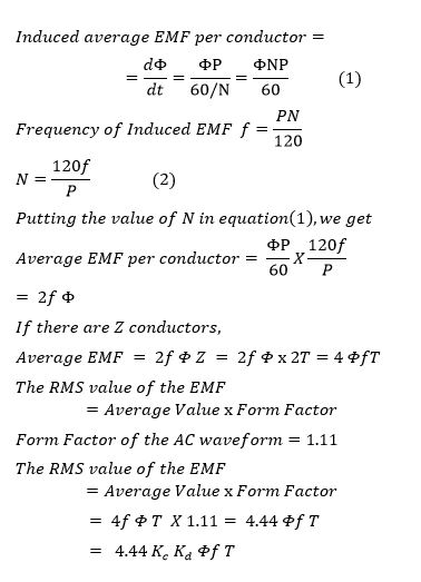 Derivation of Generator EMF equation 