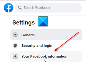 Tu configuración de información de Facebook