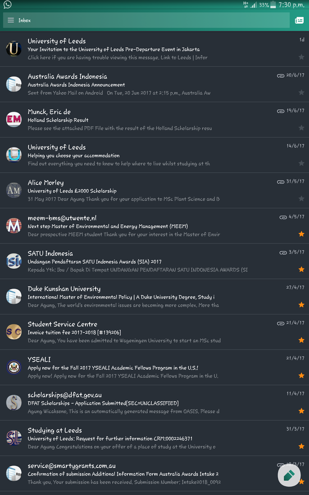 Chevening application sample picture