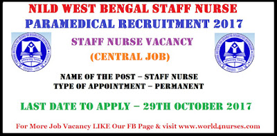 NILD West Bengal Staff Nurse Paramedical Recruitment 2017