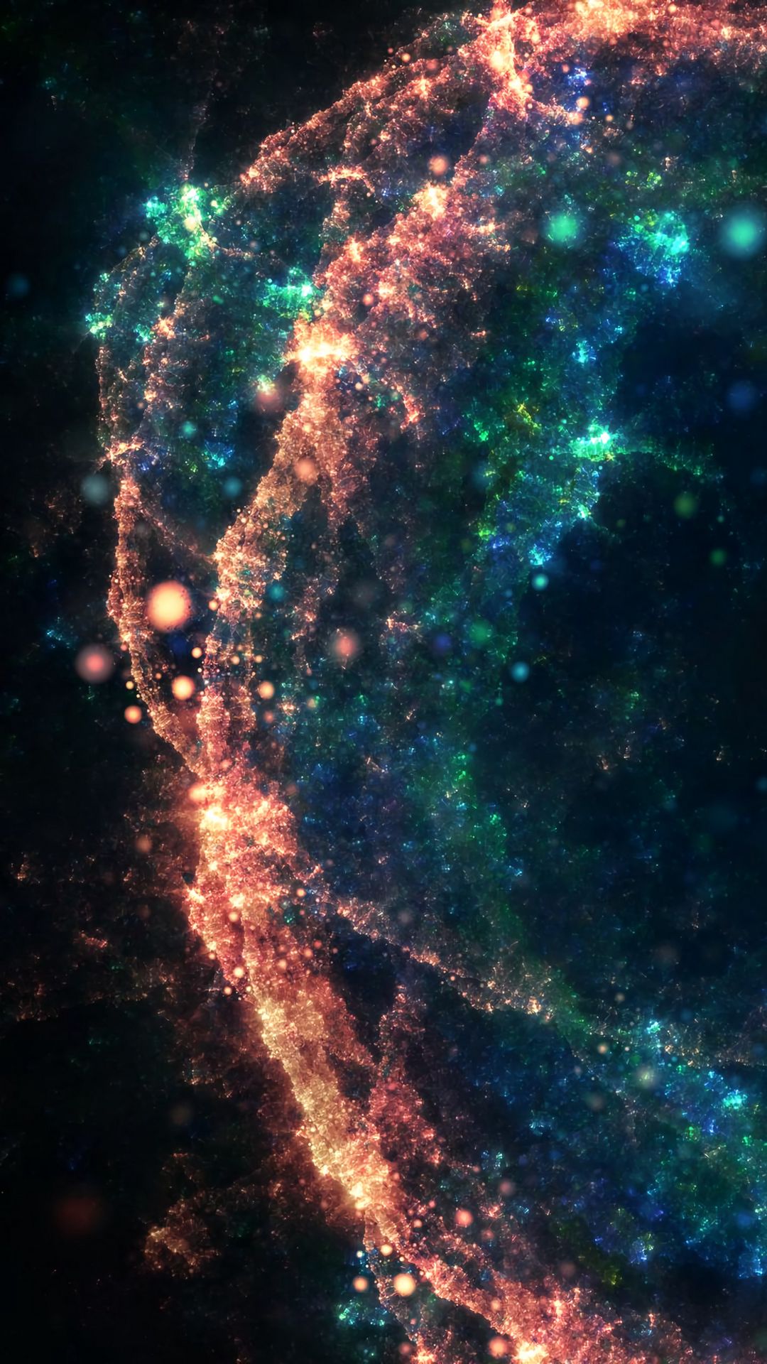 Wallpaper iPhone, Colorful, Nebula, Particles