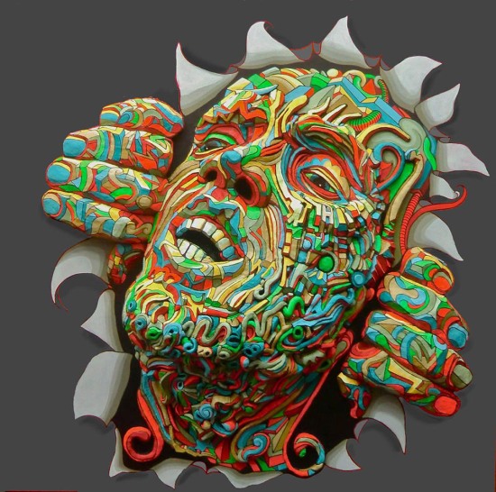 Marchal Mithouard Shaka pintura escultura grafite 3d psicodelico