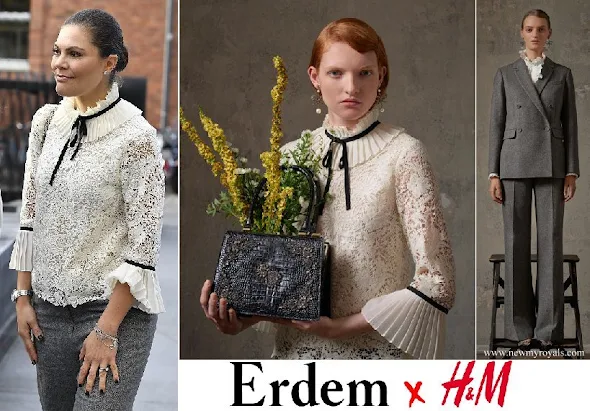 Crown Princess Victoria wore Erdem x H&M  blouse and trousers