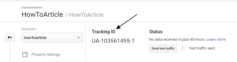 google analytics tracking id