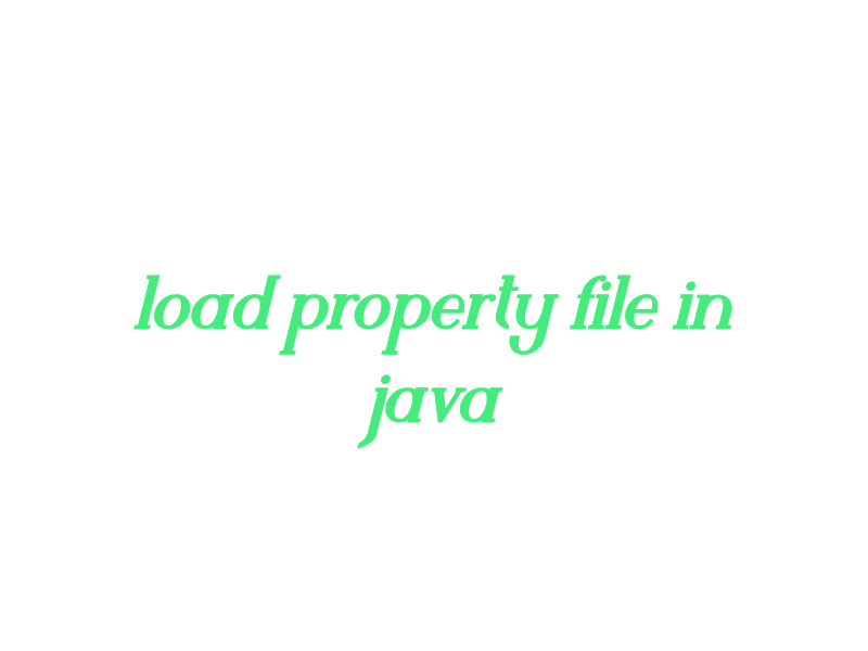 How to load property file in java