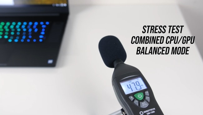 During stress tests in balanced mode, The fans were heard but the noise level was measured below an average compared to other laptops I have tested.