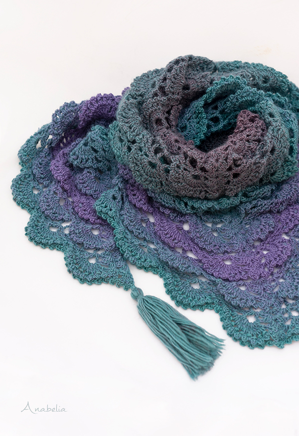 Embossed Scallops Crochet Shawl, Anabelia Craft Design Embossed Scallops Crochet Shawl, Anabelia Craft Design
