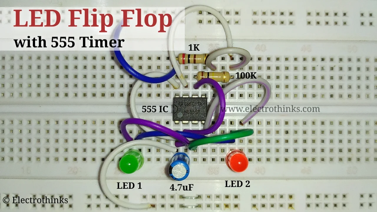 LED Flip Flop with 555 Timer
