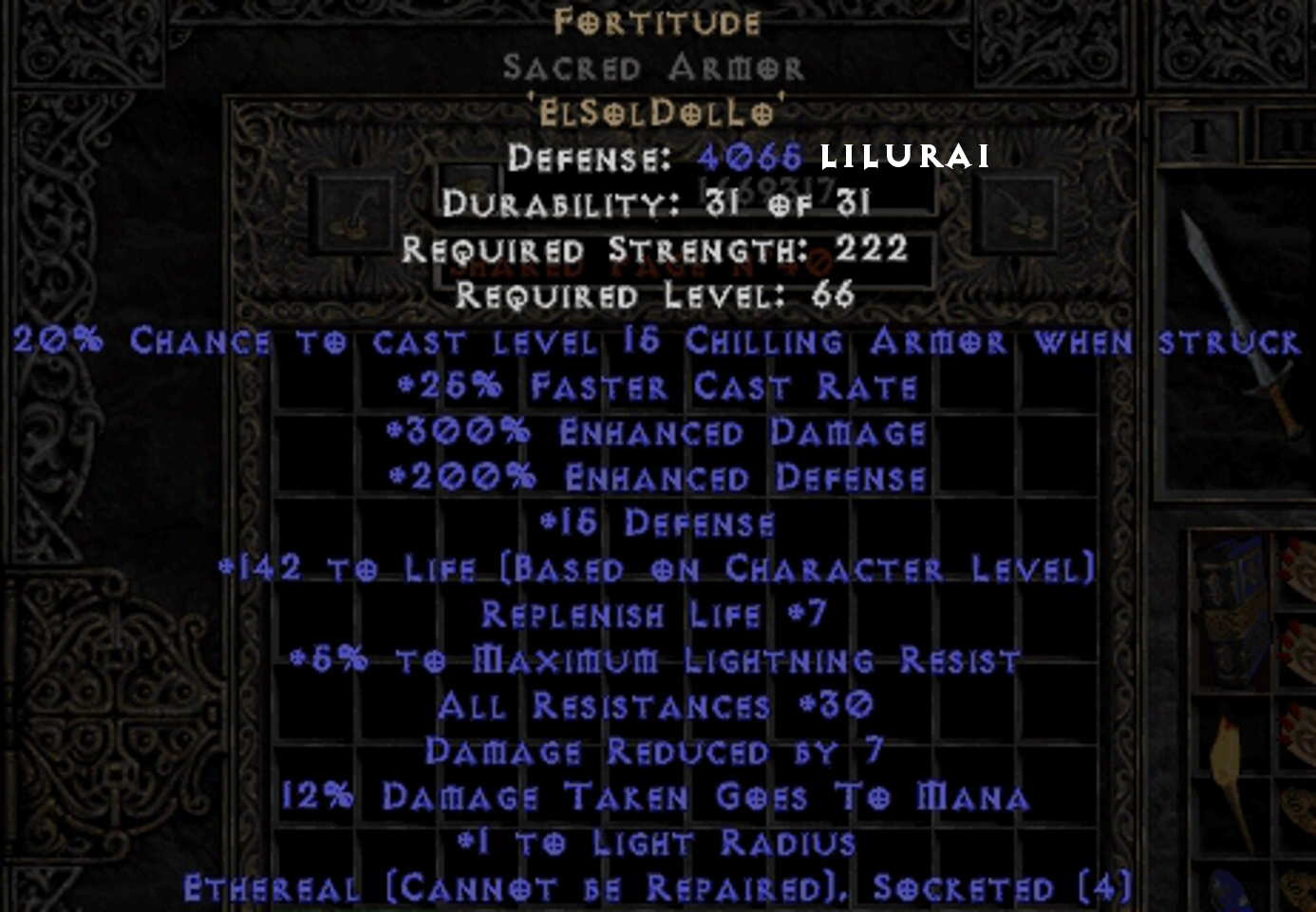 Best cRPGs FORTITUDE RUNEWORD, Diablo 2 Resurrected, Perfect Superior