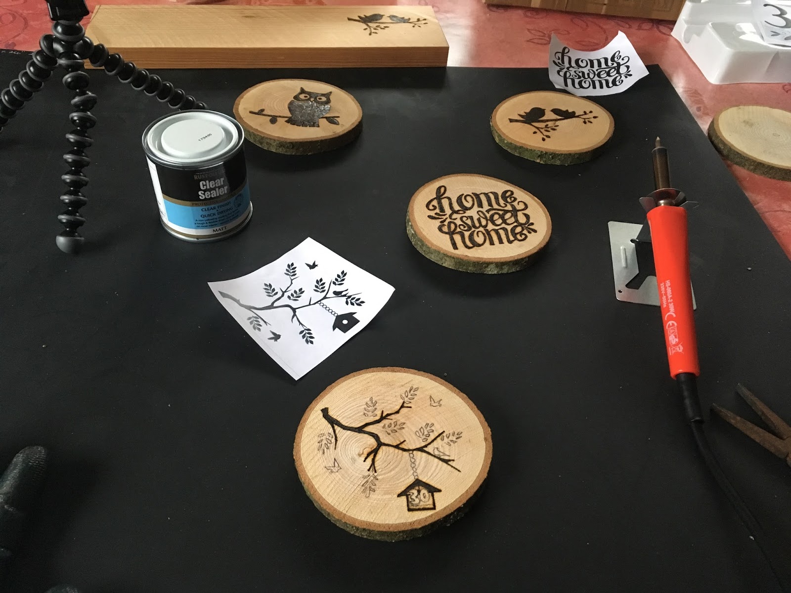 DIY woodburned coasters Melanie Rose Makes