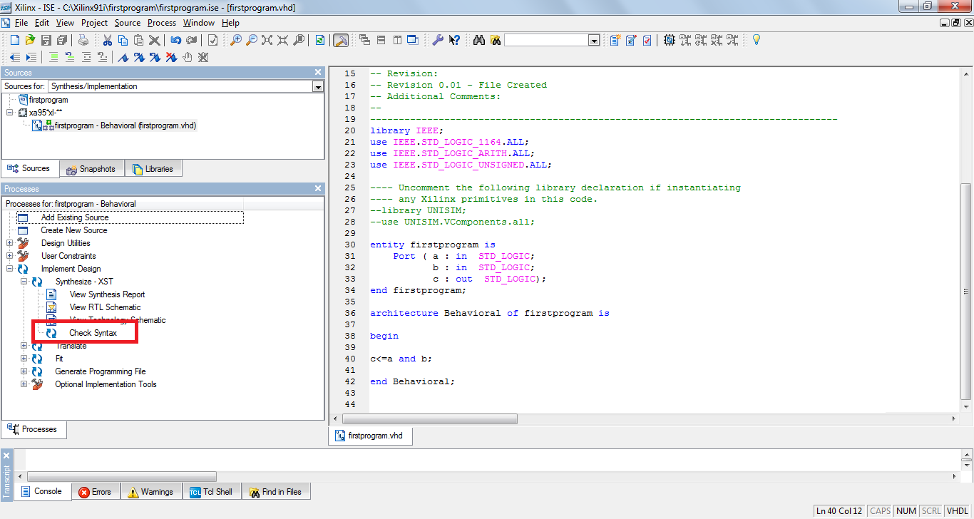 How to run a VHDL program on XILINX ( Output on test bench waveform ...