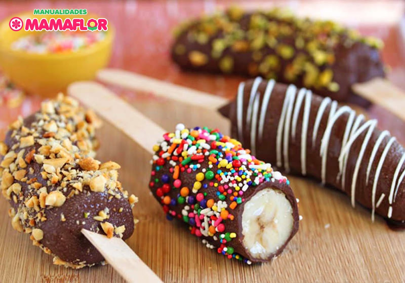 Chocobananos: Paletas Helados de Banana y Chocolate - Manualidades MamaFlor