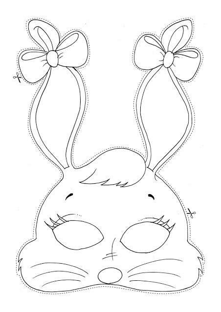 Tranh tô màu mặt nạ thỏ đẹp