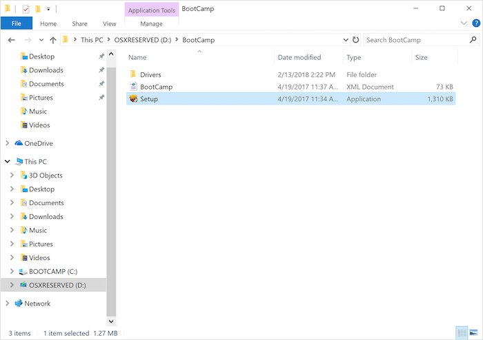 Configuración de bootcamp de partición reservada osx del instalador de Windows