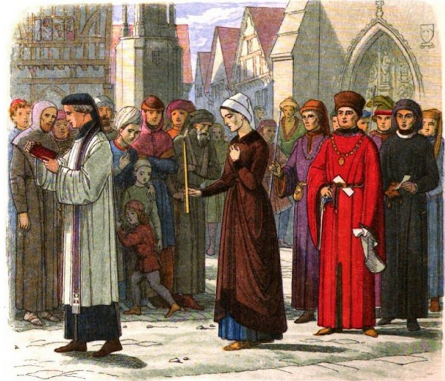 Элеонора Кобэм совершает покаяние за признание своей причастности к заговору с целью убийства Генриха VI.