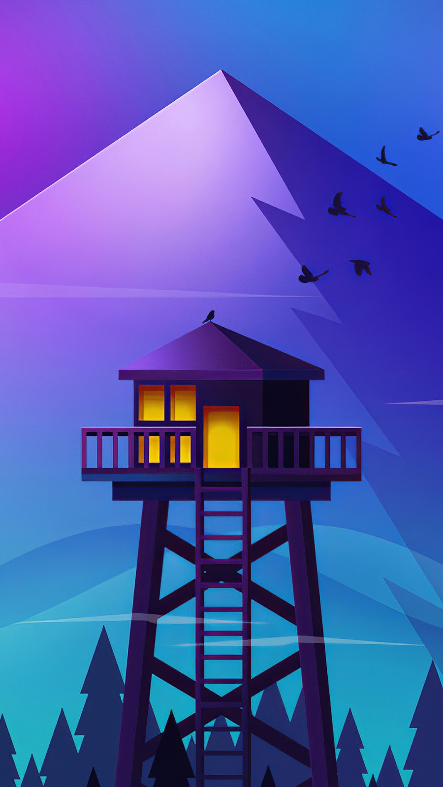 Blue Dark Abstract Minimalist Phone Wallpaper - Inner Jogging