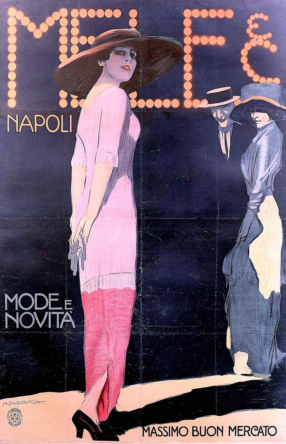 Marcello Dudovich 1911 a 1911 Marcello Dudovich illustration of a pretty woman in Napoli, Mode e Novita