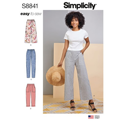 Simplicity 8841 Wide Leg Crop Ponte Knit Pants www.sewplus.blogspot.com