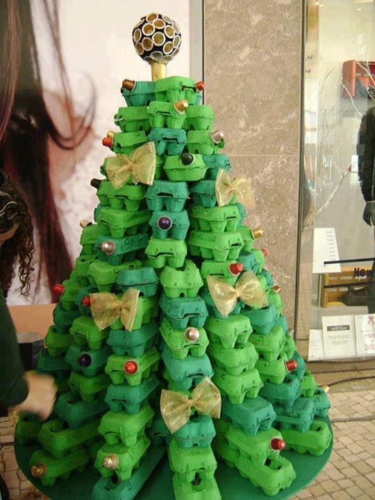 Arbol De Navidad Reciclado Con Cartones De Huevos Construccion Y