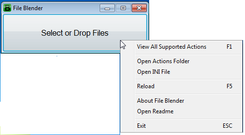 File Blender Щелкните правой кнопкой мыши меню параметров