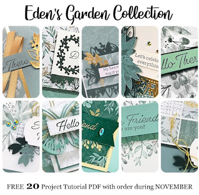 Special Gift Offer ~ Free 20 Project Tutorial Collection featuring Eden's Garden Suite ~ Shop with Stampin' Up! Demonstrator Julie Davison in November 2021 ~ www.juliedavison.com/shop