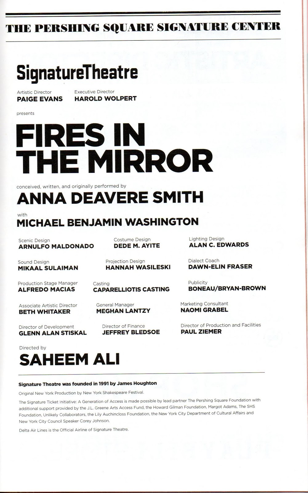 THEATRE'S LEITER SIDE 117. (20192020) Review FIRES IN THE MIRROR