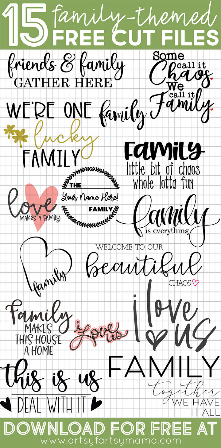 15 Free Family-Themed Cut Files