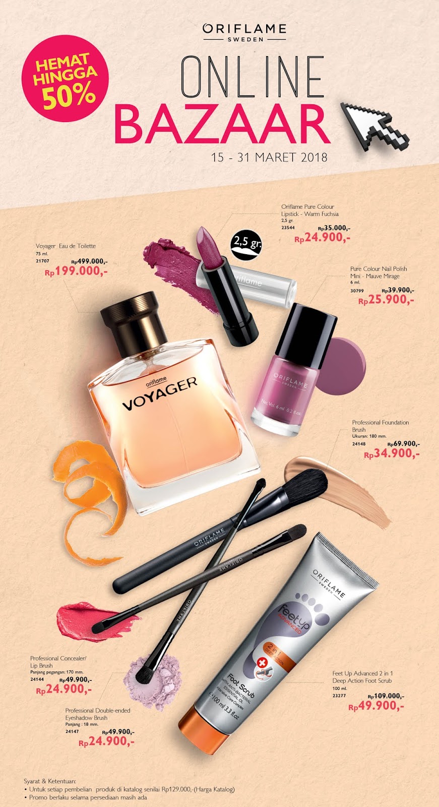 Oriflame promo 50 Oriflame periode 1531 Maret 2018