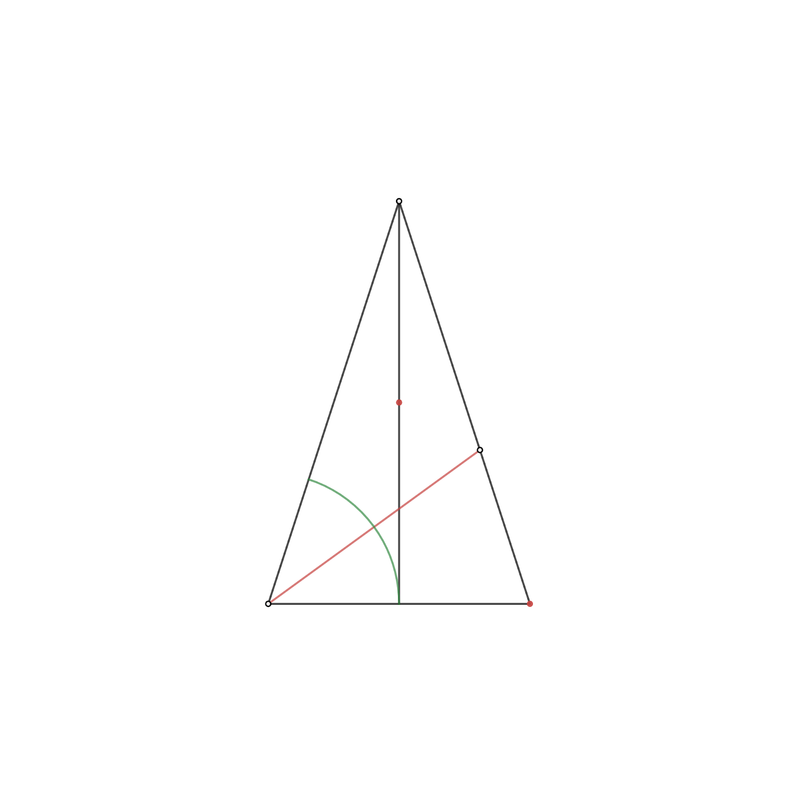 Matematik med Desmos Isosceles Triangle ( determine beta )