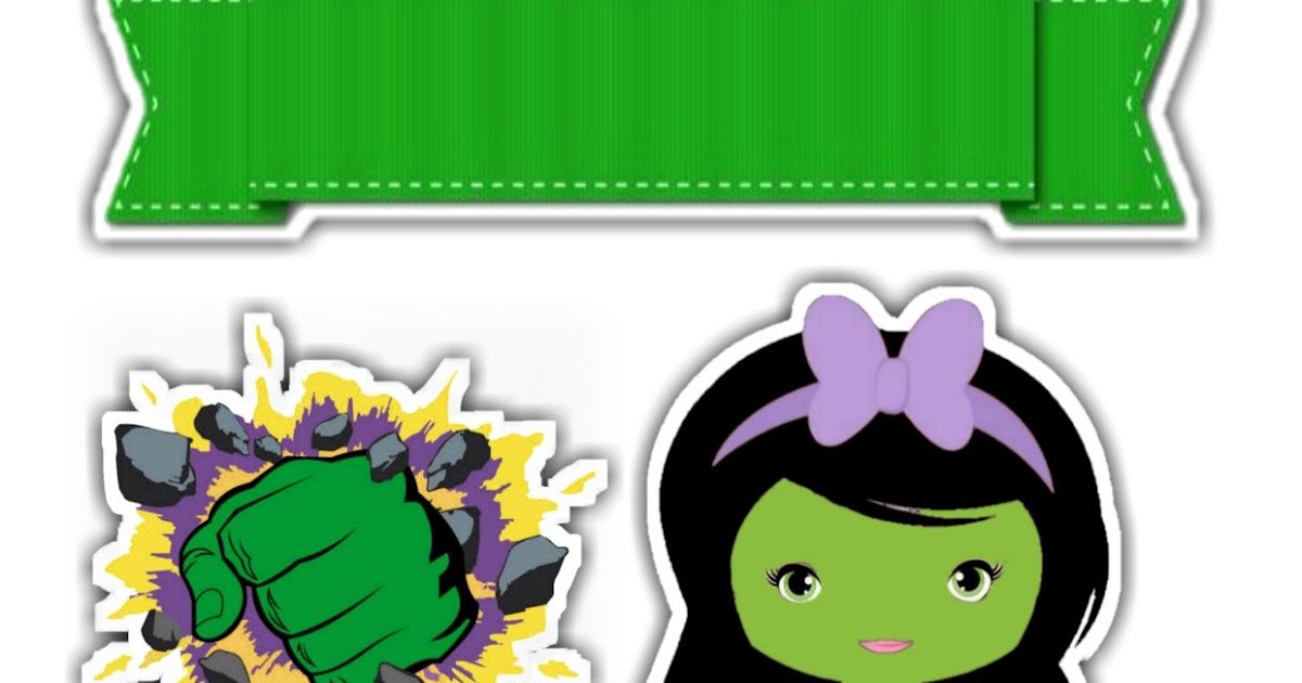 Hulk Girl Free Printable Cake Toppers. Oh My Fiesta Hulk Girl Free Printable Cake Toppers. Oh My Fiesta