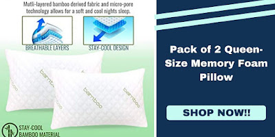 Pack of 2 Queen-Size Memory Foam Pillow