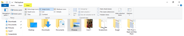 File Explorer - คุณลักษณะและทางลัด