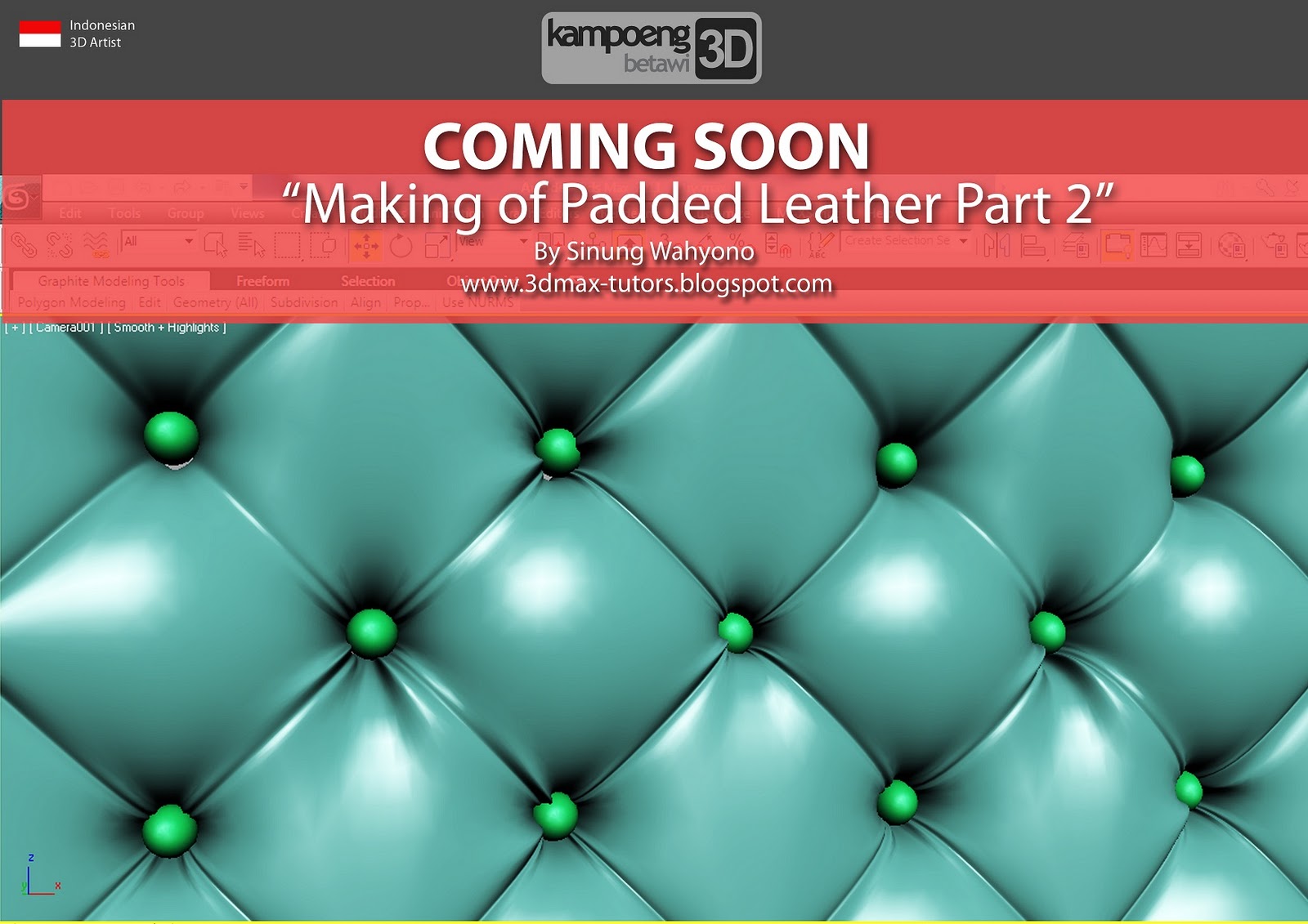 "Padded Leather" Modeling Tutorial Part 2 3d mimari görselleştirme