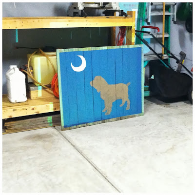 How to make Boykin Spaniel under Palmetto Moon on reclaimed wood wall art | The Lowcountry Lady