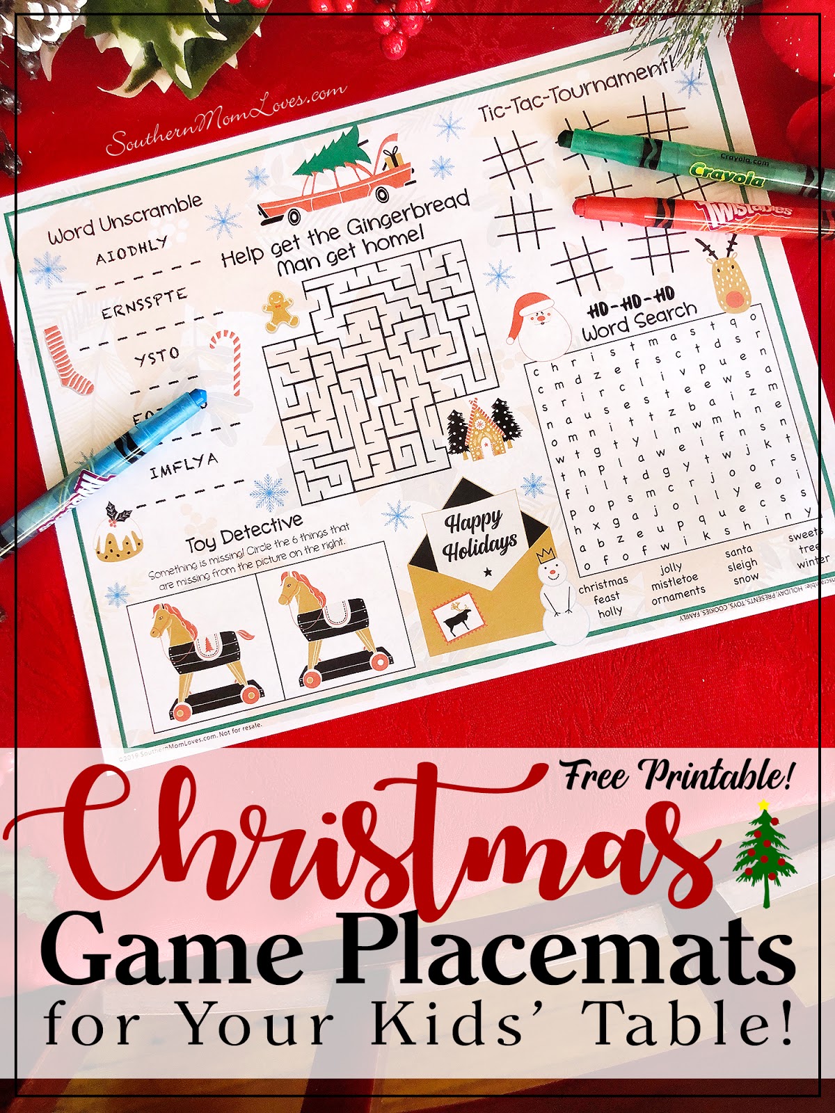 Southern Mom Loves: Christmas Games Placemat for Your Kids' Table {Free ...
