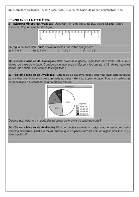 Exercícios Frações 7º Ano