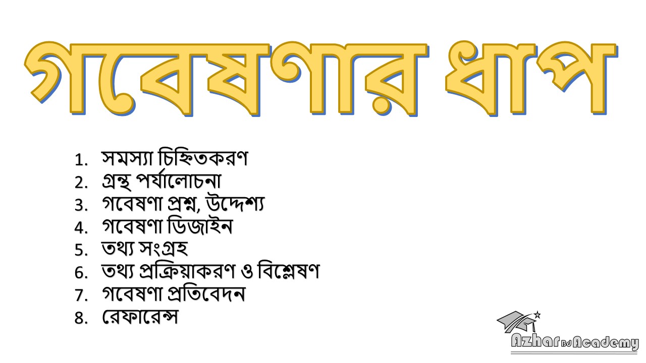 গবেষণার বিভিন্ন ধাপ