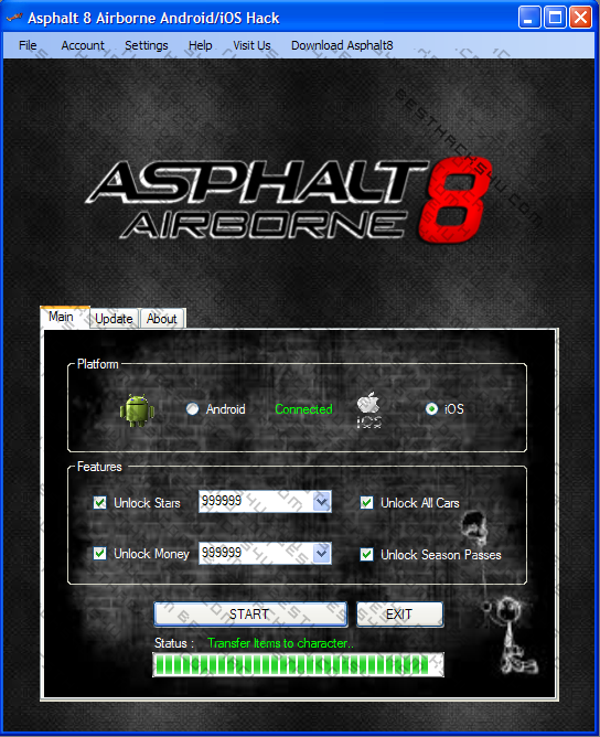 asphalt 8 hack android no survey